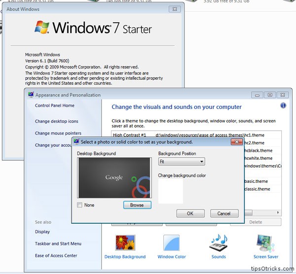 Windows 7 Starter Change Wallpaper