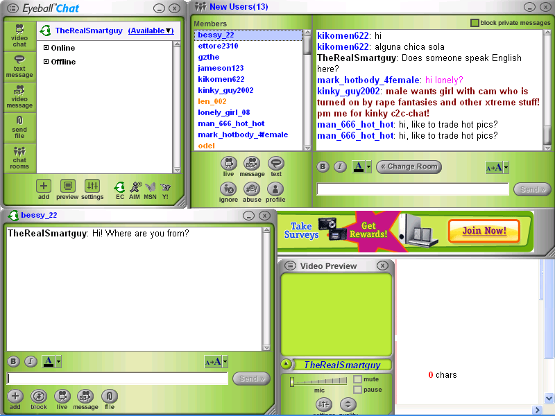 Hot chat. Eyeball chat. Chat desktop program.